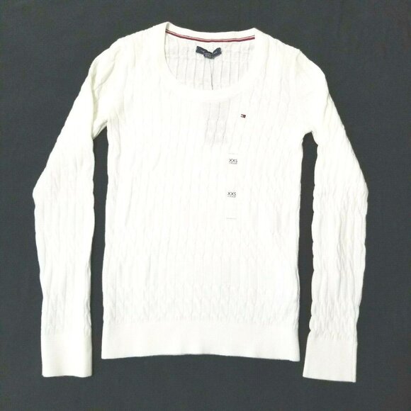 Tommy Hilfiger Women's Scoop Neck‎ Cable Knit Pullover Sweater - Picture 1 of 6